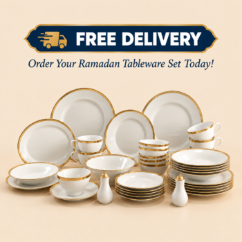 Deva Alona Gold Luxury Fine Bone China Dinner Set with Gold Rim -28 pcs