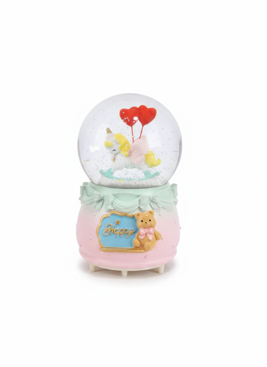 Gemini_Generated_Image_19paum19paum19pa Happy Unicorn Snow Globe with Heart Balloons - Image 1