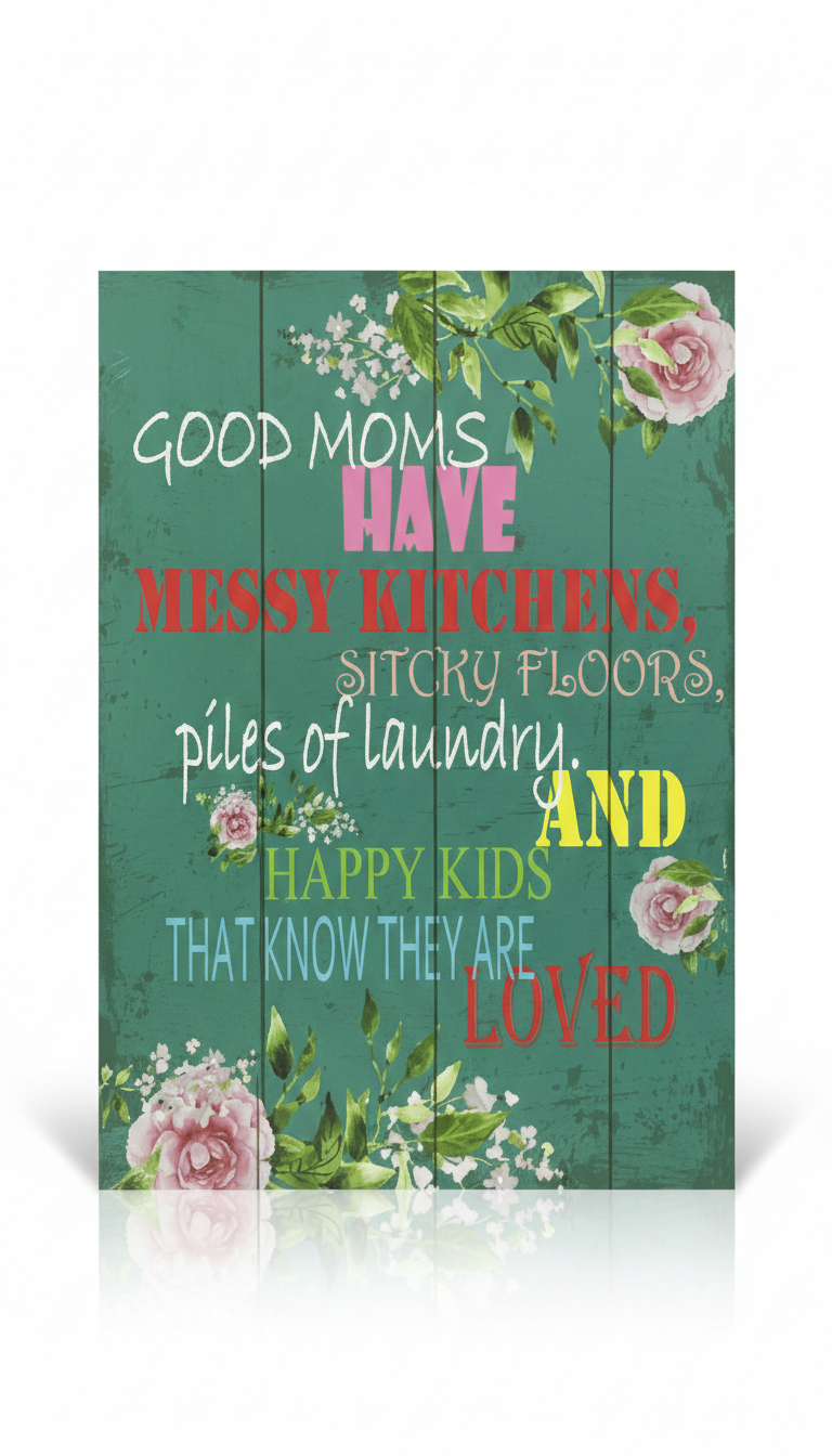 Gemini_Generated_Image_2jc8rh2jc8rh2jc8 "Good Moms Have Messy Kitchens" Wooden Wall Art - Image 1