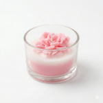 Peony Flower Glass Candle
