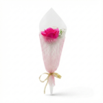 Single Stem Flower Bouquet with Mesh Wrap - Image 2