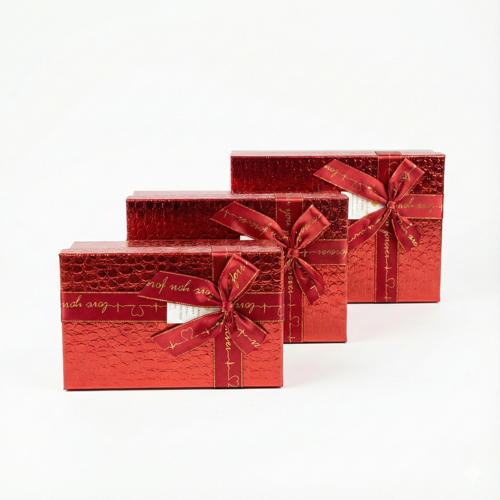 Gemini_Generated_Image_bfpdrdbfpdrdbfpd Red Crocodile-Textured Luxury Gift Box with Gold Love Ribbon - Image 1