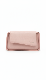 Textured Leather Asymmetrical Clutch with 3 Straps - Image 5