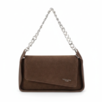 Textured Leather Asymmetrical Clutch with 3 Straps