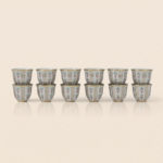 Momaz 12-Piece Gold Pattern Arabic Coffee Cup Set