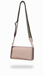 Textured Leather Asymmetrical Clutch with 3 Straps - Image 2