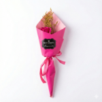 Single Stem Rose with Dried Filler in Cone Wrap - Image 2