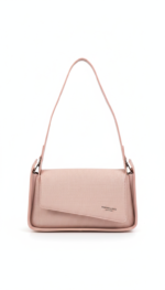 Textured Leather Asymmetrical Clutch with 3 Straps - Image 3