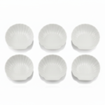 Momaz 6-Piece White Shell Shaped Sauce Dish Set