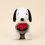 Snoopy Plush with Red Rose Bouquet 30 cm