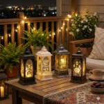 LED Ramadan Mubarak Lantern with Mirror Glass & Calligraphy - Image 7