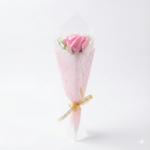 Single Stem Flower Bouquet with Mesh Wrap - Image 3