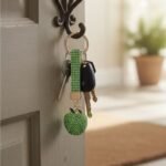 Bejeweled Apple Keychain with Rhinestone Strap - Image 4