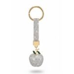 Bejeweled Apple Keychain with Rhinestone Strap