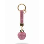 Bejeweled Apple Keychain with Rhinestone Strap - Image 3