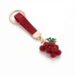 Crystal Grape Rhinestone Bag Charm Keychain