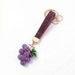 Crystal Grape Rhinestone Bag Charm Keychain - Image 8