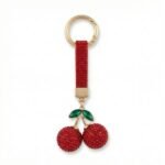 Crystal Cherry Bag Charm Keychain - Image 3