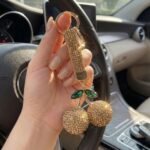 Crystal Cherry Bag Charm Keychain - Image 6