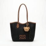 Canvas Tote Bag with Bear Charm - Image 8
