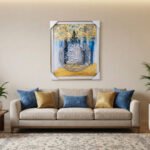 Luxury Islamic Crystal Porcelain Wall Art - Allah Calligraphy Blue & Gold /60*50 - Image 2