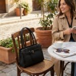 Pleated Panel Handbag with Belt Detail - Image 3