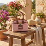 Miu Miu Logo Woven Handbag with  Padlock - Image 3