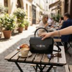 Snakeskin Textured Top Handle Handbag - Image 5