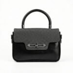Snakeskin Textured Top Handle Handbag - Image 4