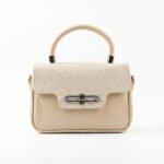Snakeskin Textured Top Handle Handbag - Image 10