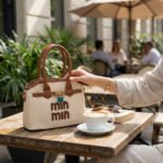 Miu Miu Logo Woven Handbag with  Padlock - Image 9