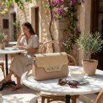 Snakeskin Textured Top Handle Handbag - Image 9