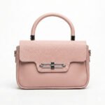 Snakeskin Textured Top Handle Handbag - Image 2