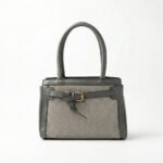 Pleated Panel Handbag with Belt Detail - Image 9