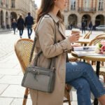 Pleated Panel Handbag with Belt Detail - Image 10