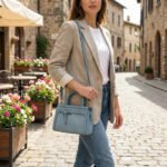 Pleated Panel Handbag with Belt Detail - Image 4