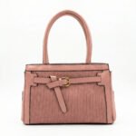 Pleated Panel Handbag with Belt Detail - Image 6