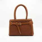 Pleated Panel Handbag with Belt Detail - Image 8