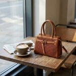 Pleated Panel Handbag with Belt Detail