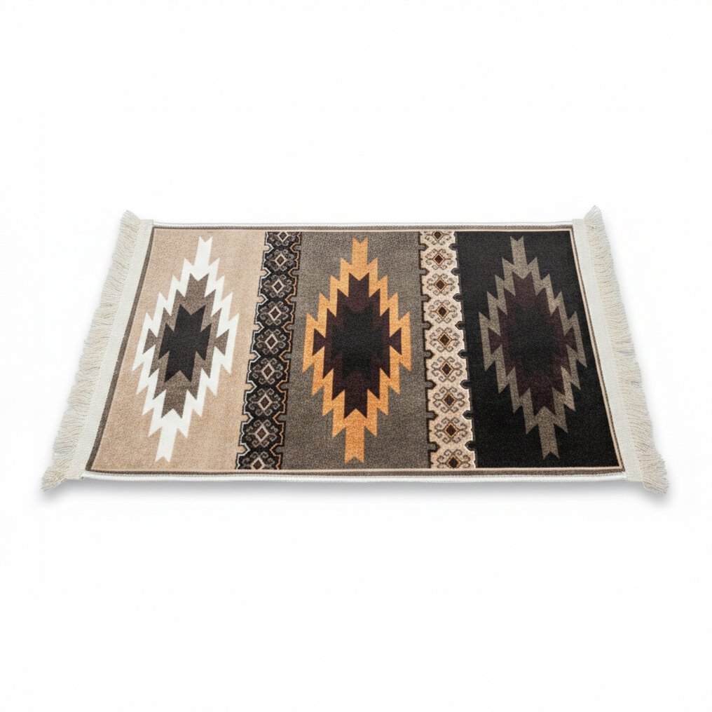 n1 Southwestern Tribal Diamond Fringed Area Rug 80*50 - Image 1