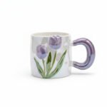Pearlescent Glaze Blue-purple Tulip Ceramic Mug - Image 2