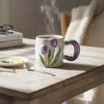 Pearlescent Glaze Blue-purple Tulip Ceramic Mug - Image 3
