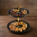 Two-Tier Black Crescent Moon Dessert Stand - Image 3