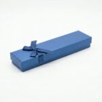 Textured Long Jewelry Box with Ribbon Bow - Image 4