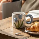 Pearlescent Glaze Blue-purple Tulip Ceramic Mug - Image 4