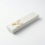 Textured Long Jewelry Box with Ribbon Bow - Image 2