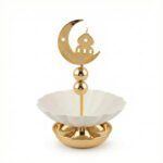 Gold Crescent Mosque Decorative Serving Dish