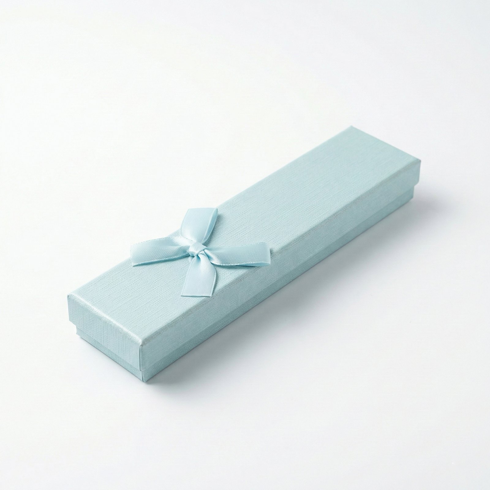 n77 copy Textured Long Jewelry Box with Ribbon Bow - Image 1