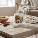 Ramadan Kareem Mosque and Camel Ceramic Mug with Spoon - Image 2