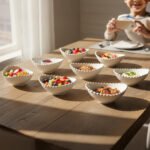 Momaz 6-Piece White Porcelain Oval Sauce & Nut Bowl Set - Image 4